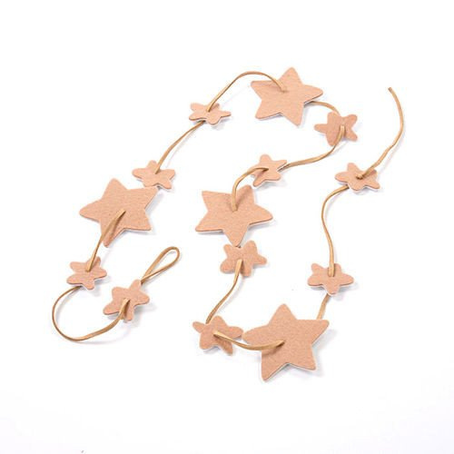 Girlanda gwiazdek zamszowych na rzemyku 120 cm