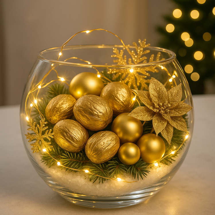 Złote owoce dekoracyjne 12 szt. – ozdoby świąteczne, stroiki, DIY, glamour