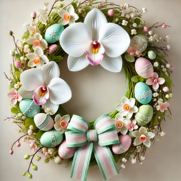 Storczyki sztuczne białe – główki 12 cm (4 szt.) do dekoracji ślubnych, zimowych i florystyki