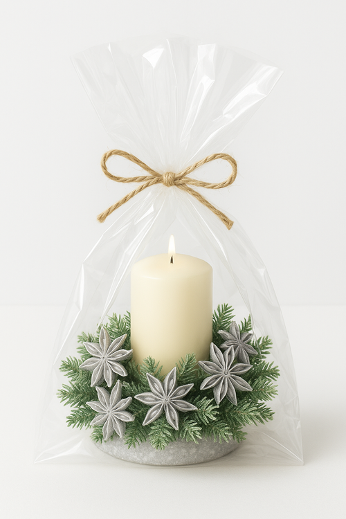 Srebrny anyż dekoracyjny 12 szt. GrandDeco – gwiazdki świąteczne, naturalne ozdoby