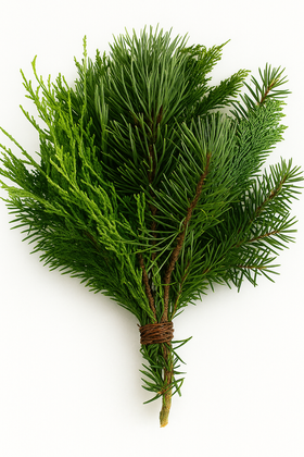 Naturalne gałązki iglaste GrandDeco 20–25 cm – zieleń do dekoracji, stroików, bukietów i wieńców