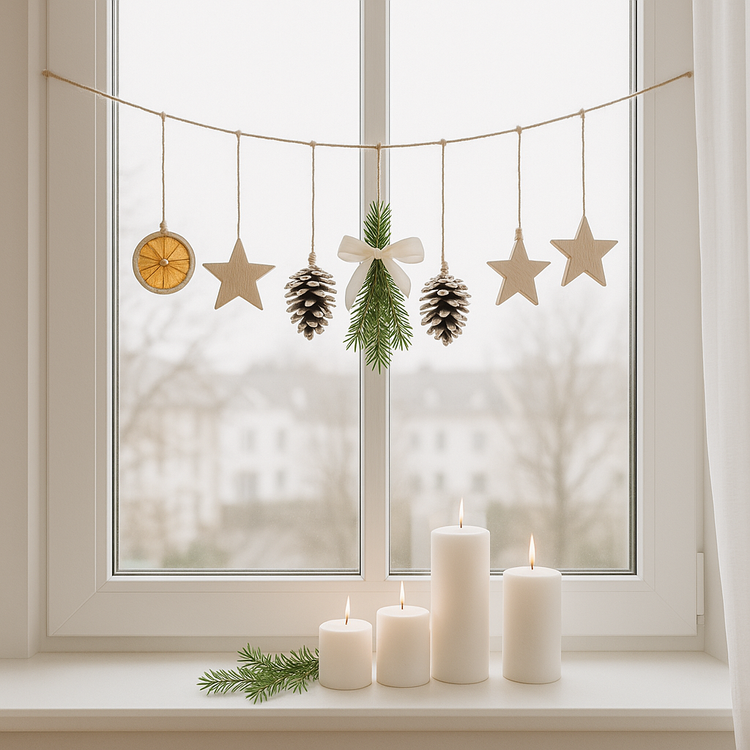 Zawieszki świąteczne – szyszki sosny bielone, komplet 6 szt. | Kolekcja GrandDeco