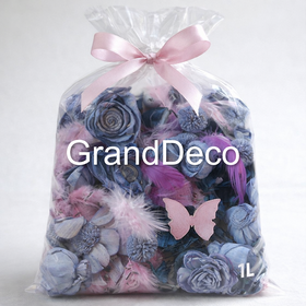 Potpourri lawendowe 1 L – suszone rośliny, piórka, kwiaty sola, dekoracje DIY