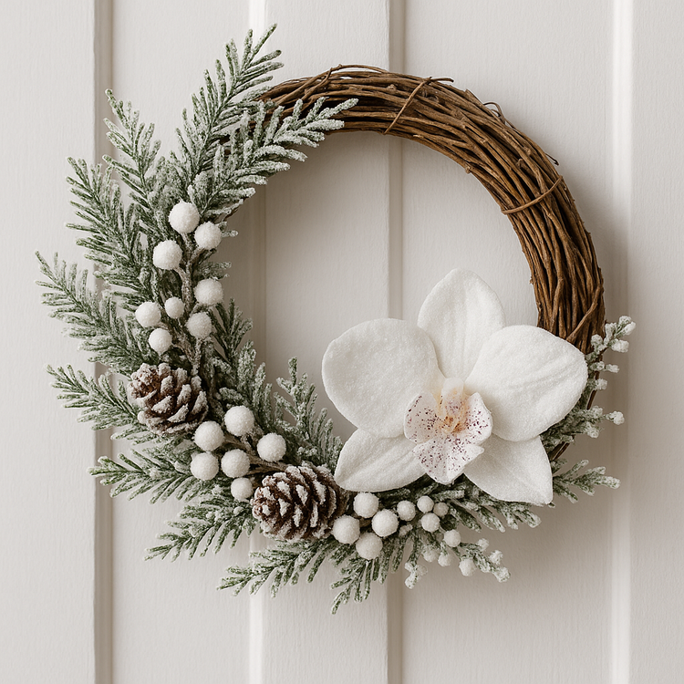 Ośnieżone Główki Storczyka – Zestaw 4 szt. (Średnica 12 cm)