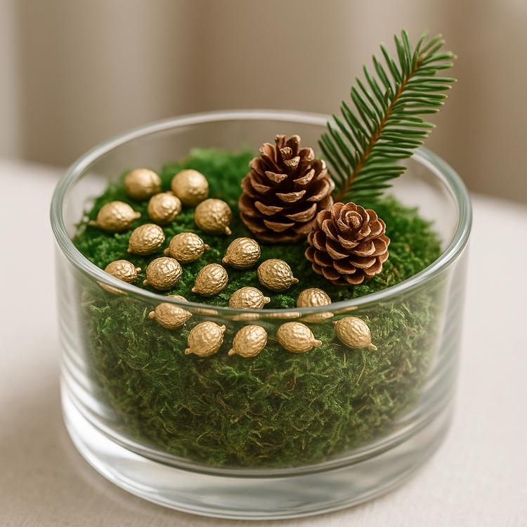 Złote owoce Canella 1 szklanka | Naturalne dekoracje świąteczne GrandDeco | Dodatki do stroików, wieńców i kompozycji DIY