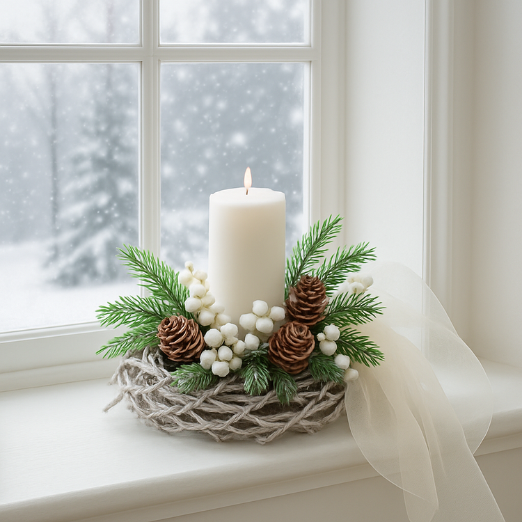 Tiul kremowy 12 cm x 9 m obszywany – wstążka świąteczna dekoracyjna DIY