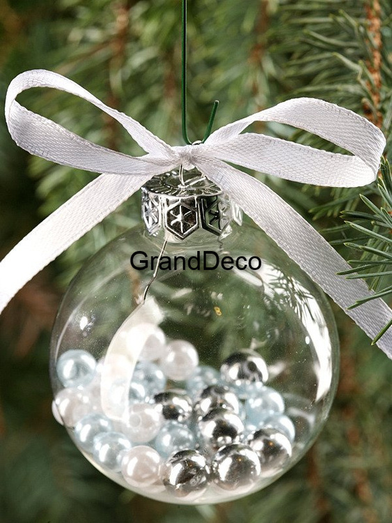 Dekoracje świąteczne Perełki,koraliki dekoracyjne  50g  srebro-biały-błękit