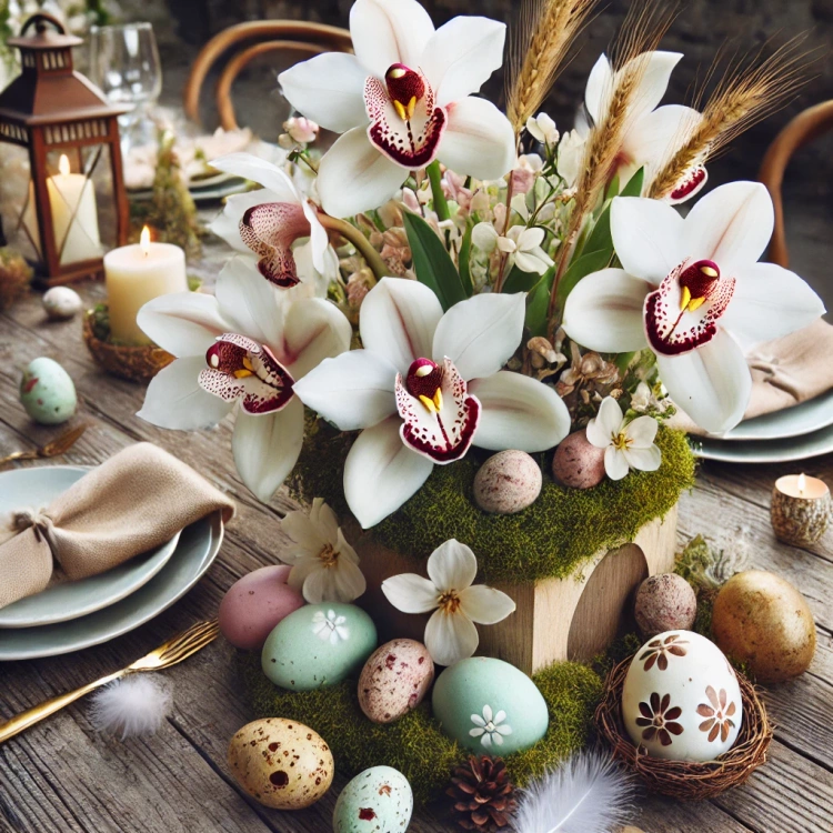 Storczyki sztuczne białe – główki 12 cm (4 szt.) do dekoracji ślubnych, zimowych i florystyki