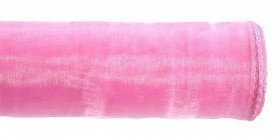 Organza, tiul na rolce obszywany 40cm / 900 cm  JASNY ROŻ
