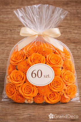 Kwiaty Shola – intensywny pomarańcz | Wielkanoc | Kolekcja GrandDeco – 60 szt.