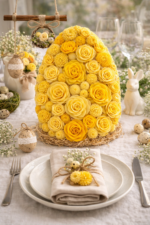 Kwiaty shola żółte – mix odcieni | 60 szt. 2–4 cm | GrandDeco | dekoracje DIY