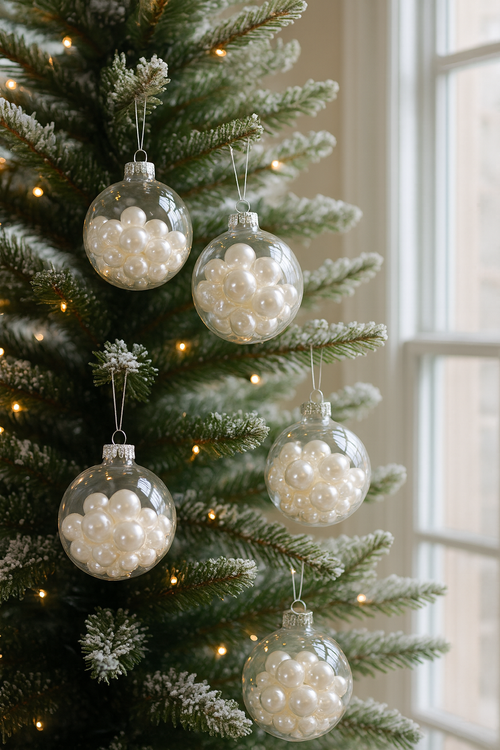 Białe Perełki Koraliki Dekoracyjne 50 g | | Do Bombek, Stołu, Rękodzieła