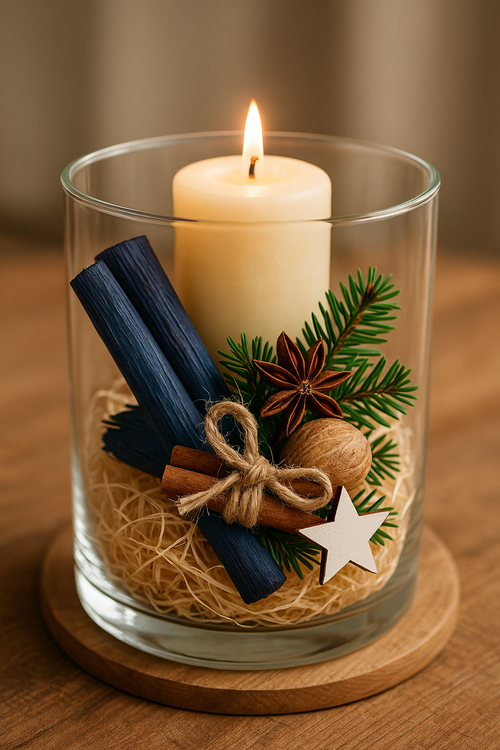 Drewno do dekoracji  dł. 10  - 12 cm 6 szt - niebieskie