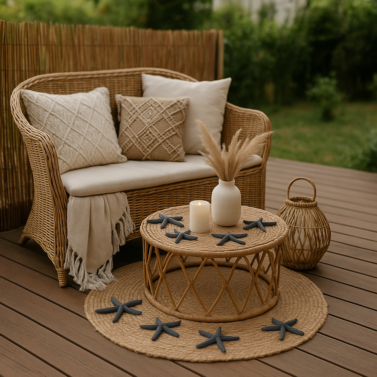 Rozgwiazdy dekoracyjne grafitowe 6–8 cm | Zestaw 6 sztuk