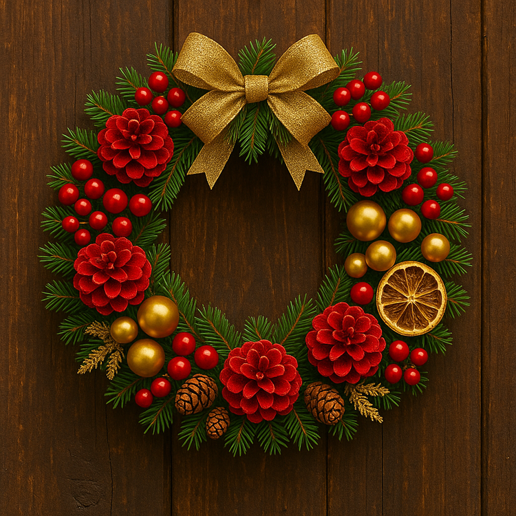 Szyszki czerwone 12 szt. GrandDeco – naturalne ozdoby świąteczne, stroiki, wieńce, choinka