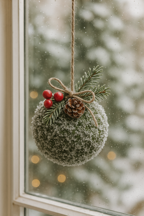 Zawieszki Kule z mchu 5–6 cm 3 szt. | Naturalne kule z mchu do dekoracji, stroików i projektów DIY | GrandDeco handmade