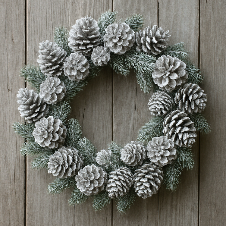 Szyszki sosnowe bielone 12 szt. – naturalne dekoracje zimowe i świąteczne, GrandDeco