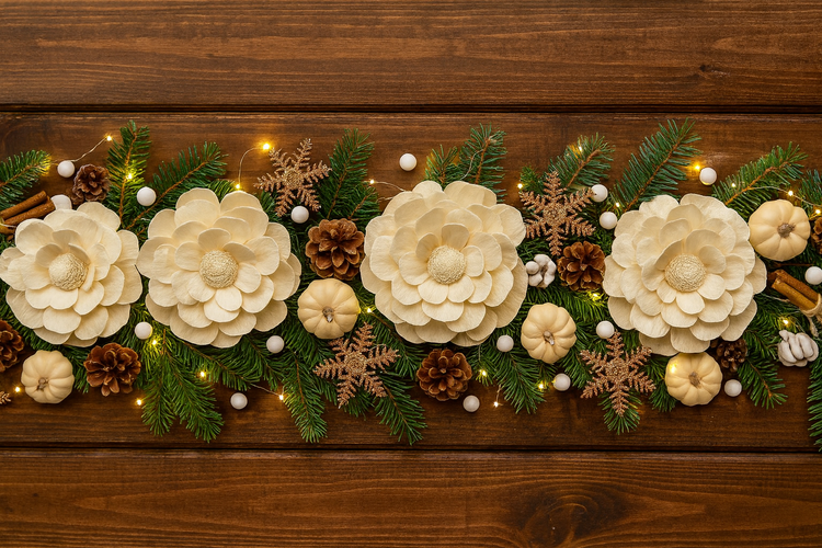 Zestaw 3 Kwiatów Shola Protea 15 cm – Dekoracyjne Kremowe Kwiaty Premium do Stroików i Wianków