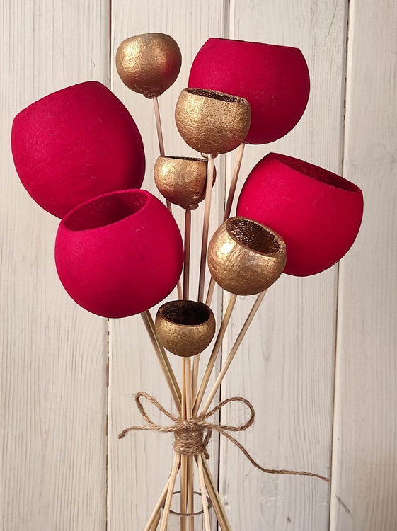 Bukiet na święta złoto-czerwona dekoracja