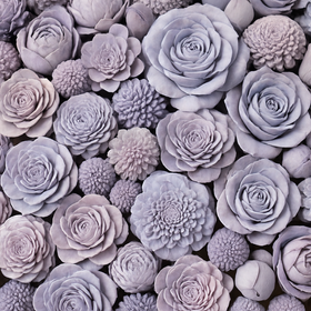 Kwiaty na choinkę pastelowe, fioletowe kwiaty shola 60 szt.