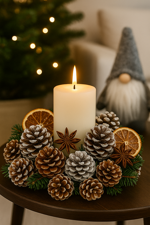 Naturalne szyszki sosnowe z bielonymi brzegami – 60 sztuk