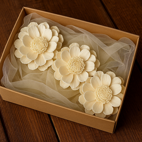 Zestaw 3 Kwiatów Shola Protea 15 cm – Dekoracyjne Kremowe Kwiaty Premium do Stroików i Wianków