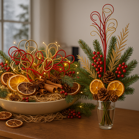 Świąteczny Zestaw Prezentowy – Bukiet i Dekoracja do naczynia