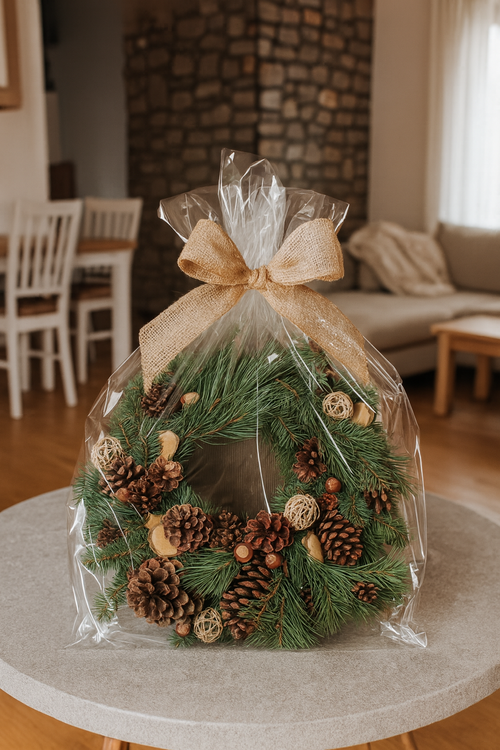 Wianek Świąteczny GrandDeco 40–50 cm – Naturalne Igliwie, Szyszki, Dekor Premium | Ręcznie Tworzony