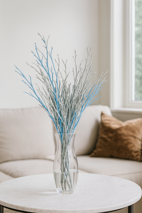 Dekoracyjne gałązki „Błękitna Elegancja” – bukiet 30–40 cm • GrandDeco Premium