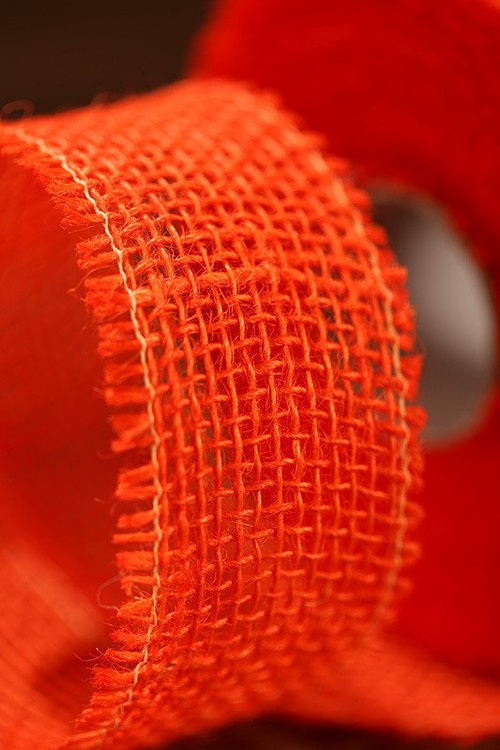 Wstążka jutowa 5 cm/ 5 m ciemny pomarańcz