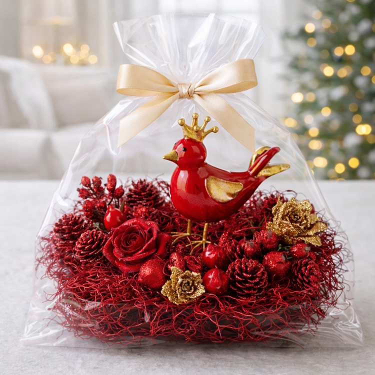 Glamour Royal Bird – Prezentowa Dekoracja Świąteczna  | GrandDeco