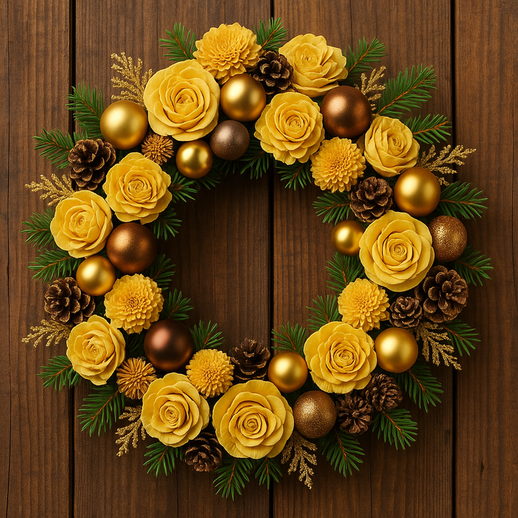 Kwiaty shola żółte 60 szt 2–6 cm do zimowych dekoracji, stroików, wianków DIY