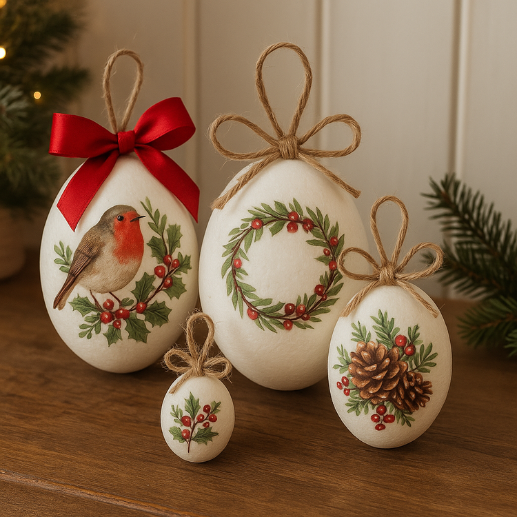 Zestaw jajek styropianowych 12/9/6 cm – do DIY, tworzenia świątecznych zawieszek