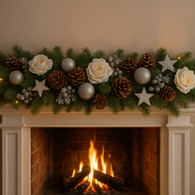 Srebrny kwiat lotosu 6–8 cm (6 szt.) – dekoracje świąteczne, stroiki, wieńce, aranżacje bożonarodzeniowe