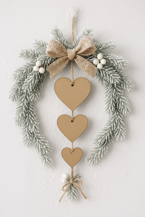 ZAWIESZKI ŚWIĄTECZNE – SERCA 6, 8, 10 cm