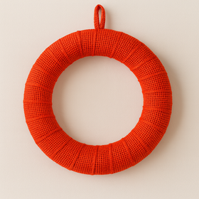 Wianek 25 cm z Ciemnopomarańczowej Juty – Intensywna Baza do Dekoracji Świątecznych i Całorocznych