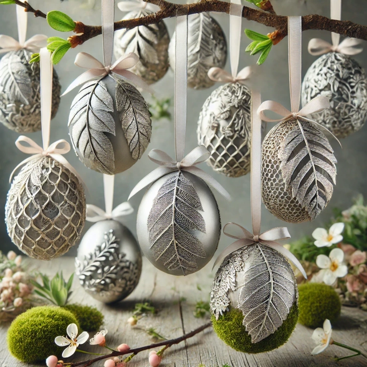 Liście ozdobne szkieletowe – srebrne, 10 cm, 20 szt./opakowanie