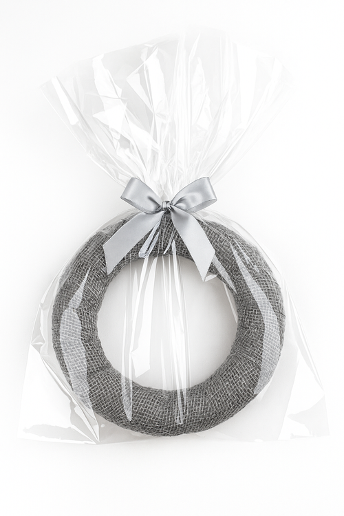 Baza do wianków GrandDeco – juta srebrna, średnica 25 cm