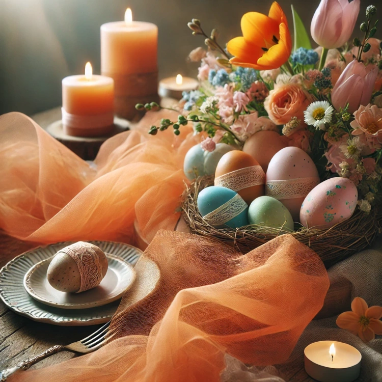 Tiul dekoracyjny pomarańczowy 12 cm x 9 m