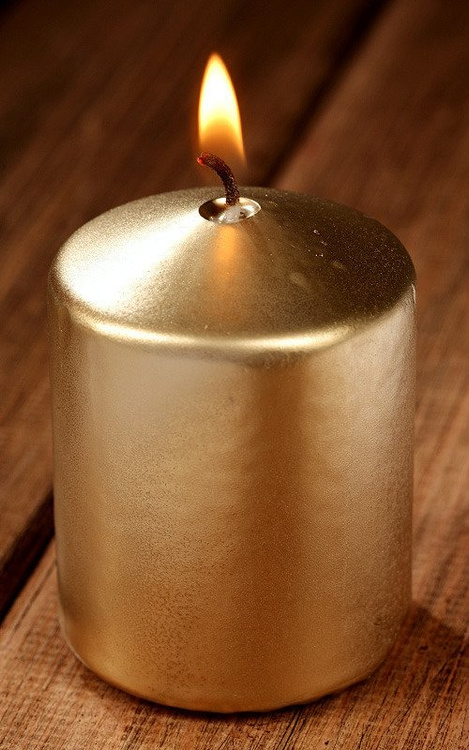 Świeca świąteczna złota  50/100mm