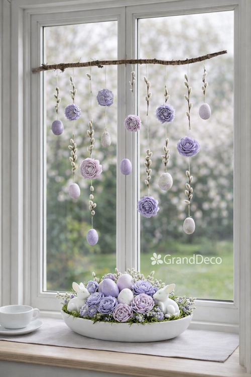 Wielkanocne Suszone Kwiaty – pastelowe fiolety | 60 szt. – naturalny zestaw dekoracyjny