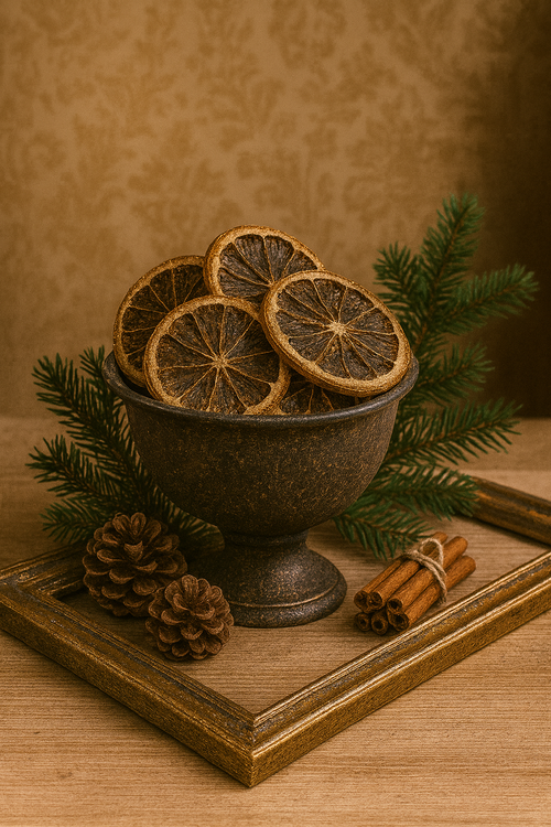 Platynowe Plastry Pomarańczy – Retro Dekoracje Świąteczne – GrandDeco – Zestaw Naturalnych Ozdób