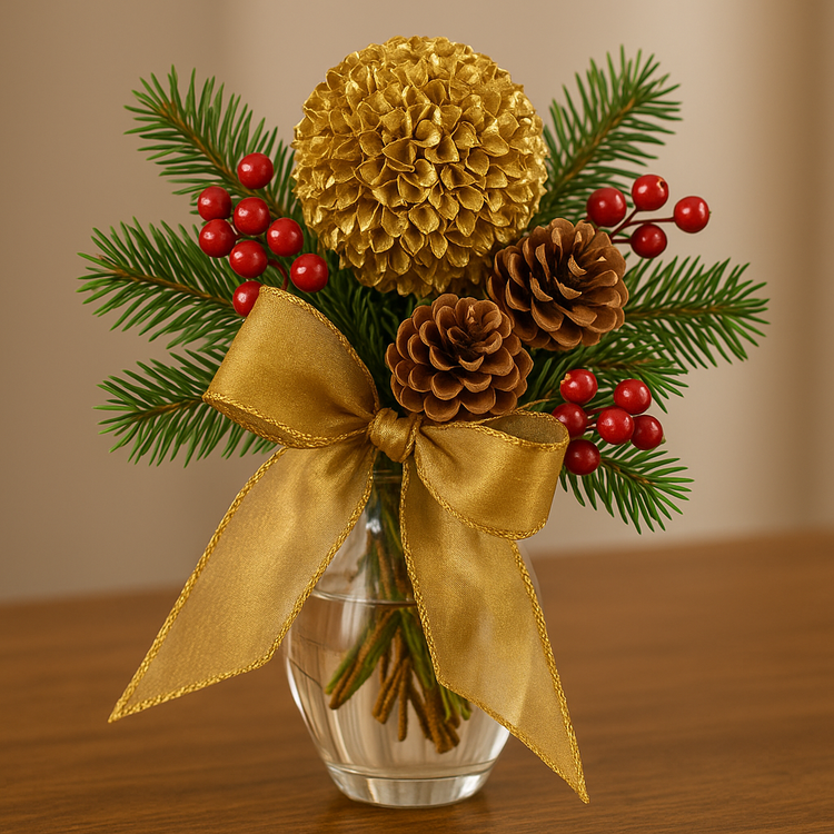 Wstążka świąteczna / tiul na rolce obszywany 12 cm x 900 cm, złota