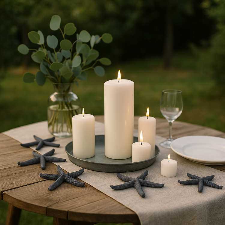 Rozgwiazdy dekoracyjne grafitowe 6–8 cm | Zestaw 6 sztuk