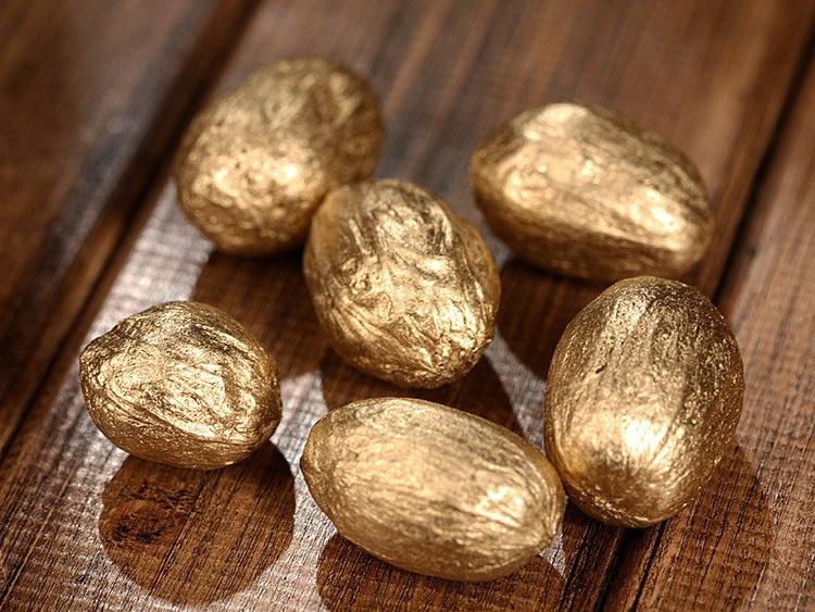 Złote owoce dekoracyjne 12 szt. – ozdoby świąteczne, stroiki, DIY, glamour