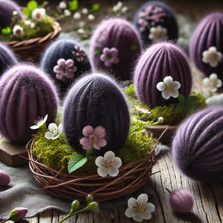  Wełna lamy naturalna 50 g fioletowa