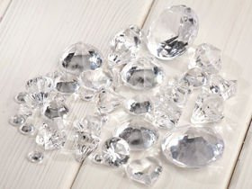Diamenty dekoracyjne Kamienie przezroczyste  100g  20-40 mm