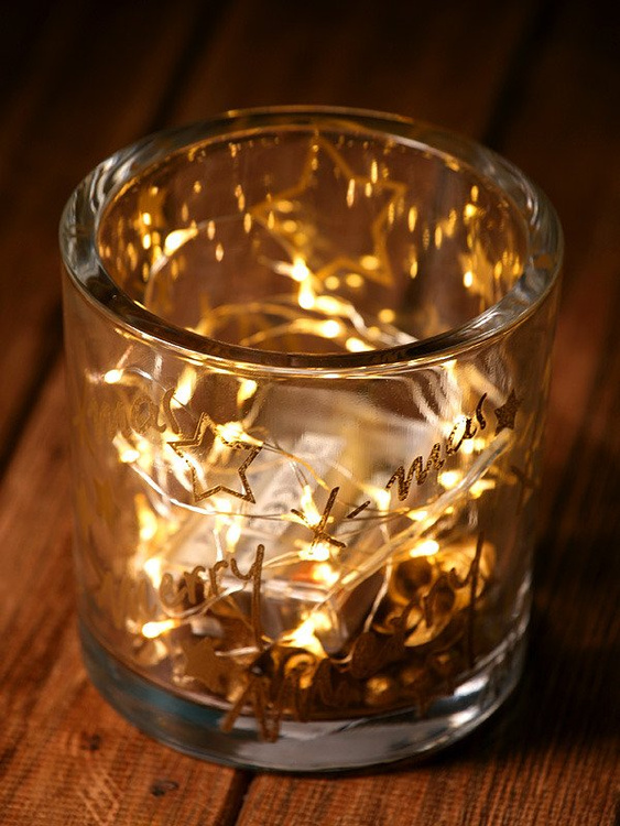 Lampki LED na baterie długość 195 cm / 20 LED swiatło ciepłe