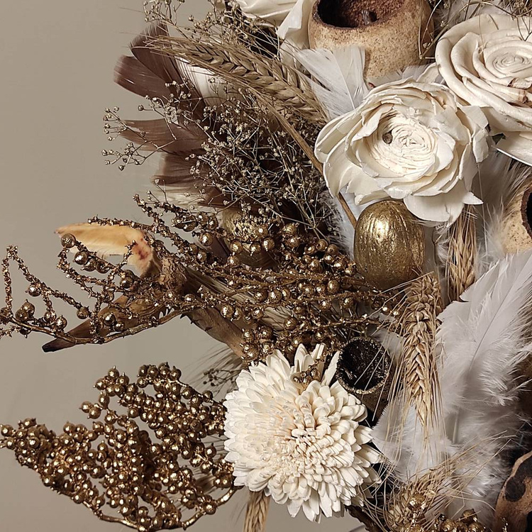 Prezent Naturalny Bukiet herbata potpourri świeca PREZENT RZEŹBA FLORALNA