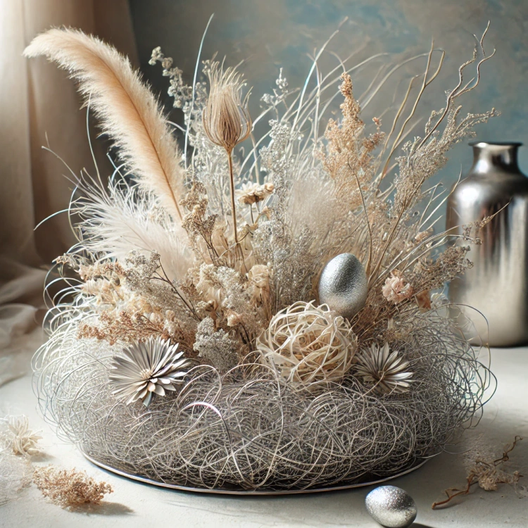 Siano dekoracyjne srebrne – ok. 1,5 litra | Rękodzieło, DIY, florystyka